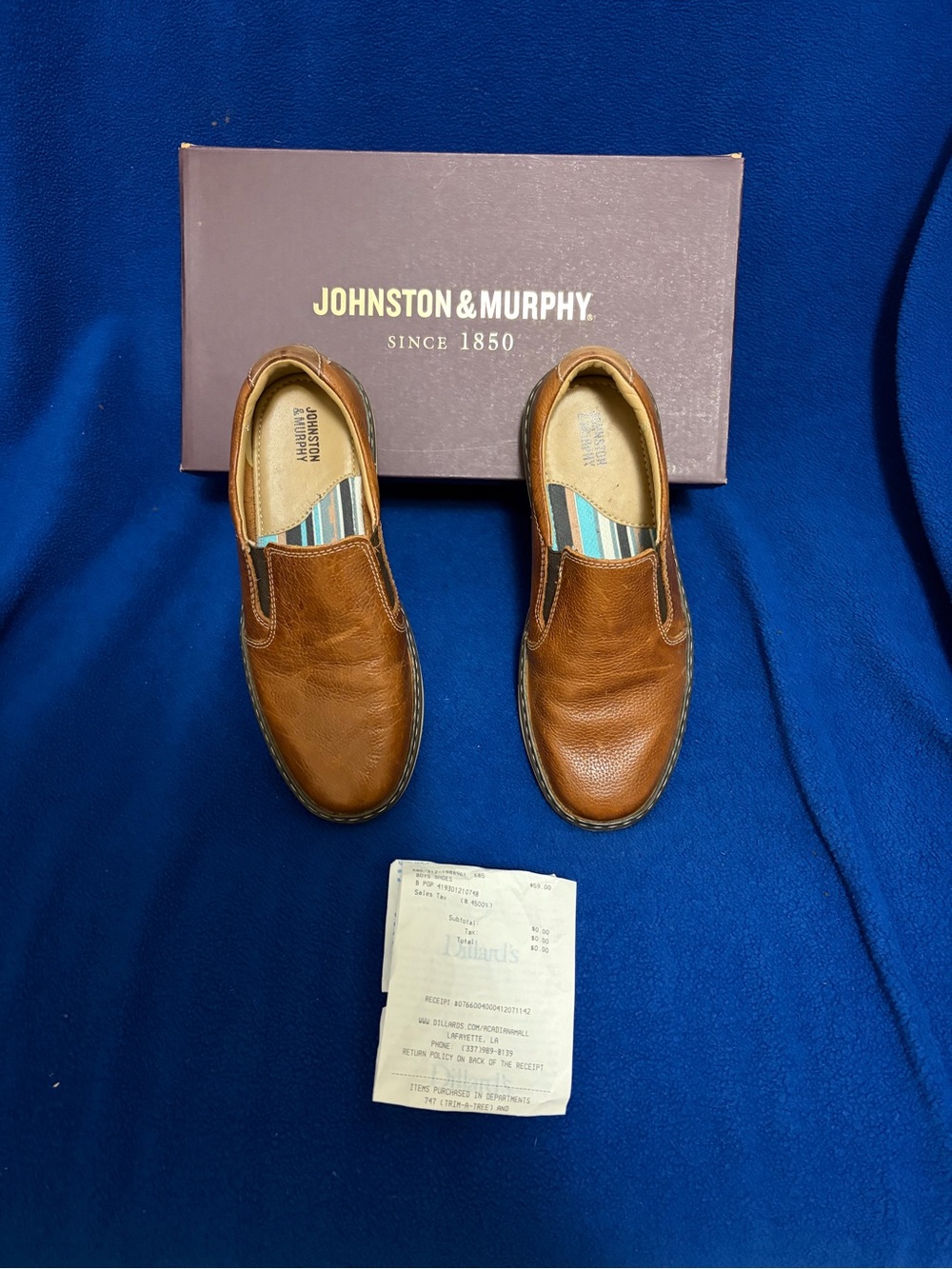 Johnston & Murphy Brown Leather Slip-On Loafers